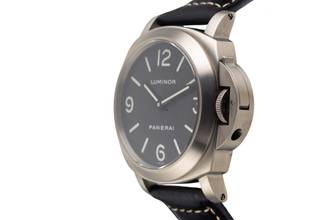 Thumbnail von Panerai Luminor Base Titanium Tobacco Dial Hand-Wound Men's Watch PAM00116 B&P 2002