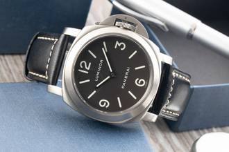 Thumbnail von Panerai Luminor Base Titanium Tobacco Dial Hand-Wound Men's Watch PAM00116 B&P 2002