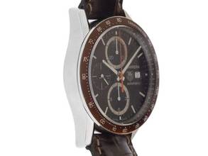 Thumbnail von TAG Heuer Carrera Calibre 16 Ref.CV2013-3 2013 Box&Beschreibung sehr gut Vintage Carrera Chronograph Schokobraun Leder Faltschließe