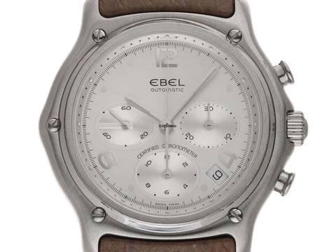  Ebel 1911 Chronograph Ref.9137240 2001 original Box sehr gut Vintage 1911 Chronograph Glasboden Leder Faltschließe 