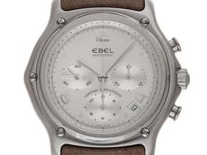  Ebel 1911 Chronograph Ref.9137240 2001 original Box sehr gut Vintage 1911 Chronograph Glasboden Leder Faltschließe 