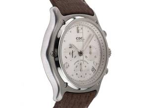 Thumbnail von Ebel 1911 Chronograph Ref.9137240 2001 original Box sehr gut Vintage 1911 Chronograph Glasboden Leder Faltschließe