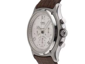 Thumbnail von Ebel 1911 Chronograph Ref.9137240 2001 original Box sehr gut Vintage 1911 Chronograph Glasboden Leder Faltschließe