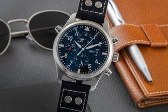 Thumbnail von IWC Pilot's Watch Double Chronograph Schaffhausen Pilot Double Chronograph Automatic Steel Men's Watch Ref IW377801