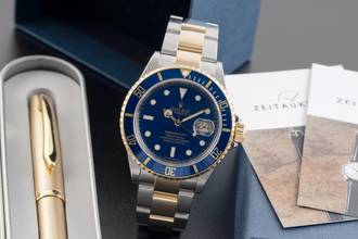 Thumbnail von Rolex Submariner Date Steel / Gold Men's Watch Blue Dial Ref. 16613 M-Series