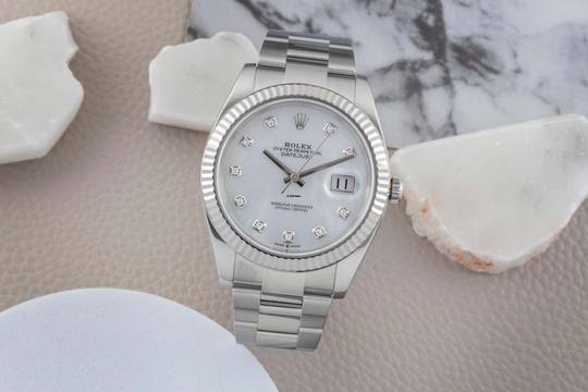  Rolex Datejust 41 Silver Dial Stahl / Weissgold Automatik Herren Ref. 126334 