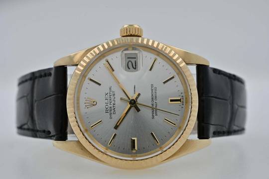  Rolex Datejust 31 14k Yellow Gold Silver Dial 6827 