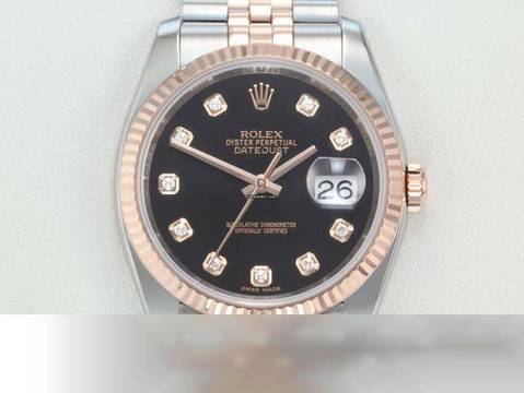  Rolex Datejust 36 36mm 116231 2017 Stahl Rosegold 750 Diamanten Automatik Stainless Steel 18kt Rose Gold Jubilé-band Chronometer Oyster Black Dial 