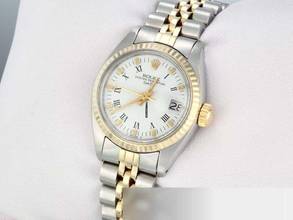 Thumbnail von Rolex Oyster Perpetual Lady Date Edelstahl Gelbgold Automatik Gold Stahl Damen