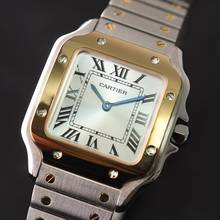 Thumbnail von Cartier Santos Small Steel Gold Silver Dial 99,9% NEW
