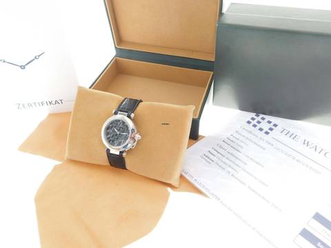  Cartier Pasha C Automatik 35 mm Herrenuhr mit Krokoband im Top Zustand schwarzes Zifferblatt Neu Zustand 