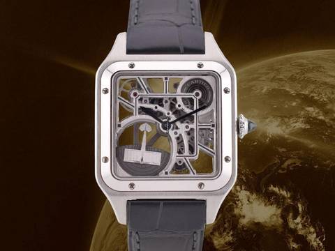  Cartier Santos Dumont Skeleton Large Micro-rotor New 2024 