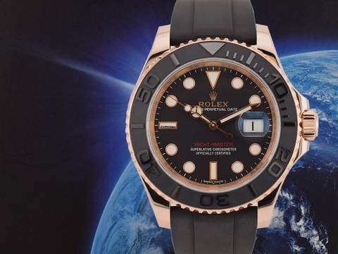  Rolex Yacht-Master 40 Ref. 116655 Like New 2016 Rose Gold 40mm Oysterflex Full Set 