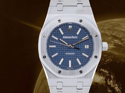  Audemars Piguet Royal Oak Selfwinding 15300st Blue & White Dial - Like New 2010 39mm 