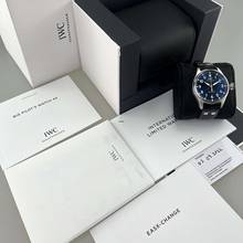 Thumbnail von IWC Big Pilot's Watch 43 EK 03/2022 Steel Blue Dial Blue Leather Strap with EasX-Change System Full Set very well-maintained original condition (not polished)