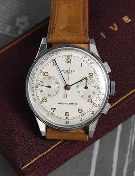 Universal Genève OVERSIZE VINTAGE VERY RARE MEDICO-COMPAX CHRONOGRAPH MINT