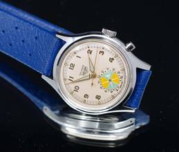 Thumbnail von Heuer MINT AND VERY RARE EARLY 50'S VINTAGE SOLUNAR TIDE WATCH