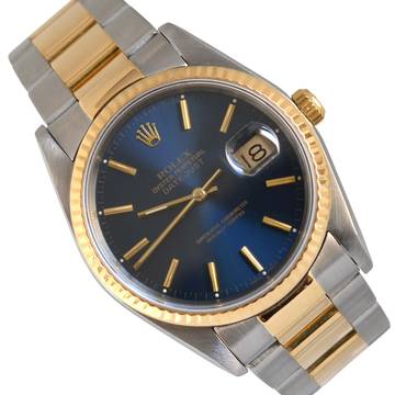  Rolex Datejust 36 16233 blue soleil dial Full Set TOP Condition 