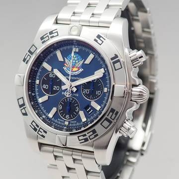  Breitling Chronomat 44 Blue Impulse Limited Stahl/Stahl B+P +Breitling Serviced SUPER Full set 