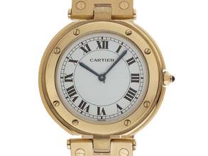 Thumbnail von Cartier Santos Ronde GM Großes Modell Ref.8191 1982 Box&Beschreibung wie Neu Vintage Santos Ronde GM Großes Modell 18kt Gelbgold 107g