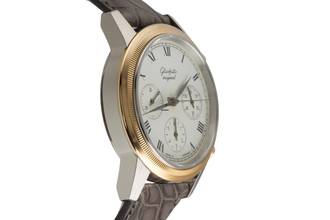 Thumbnail von Glashütte Original Chronograph Stahl / Gold Automatik Ref. 10-60-05-05-04 B&P 1995