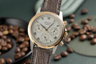  Glashütte Original Chronograph Stahl / Gold Automatik Ref. 10-60-05-05-04 B&P 1995 