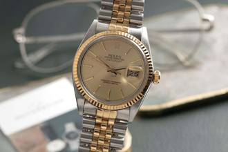  Rolex Datejust 36 Oyster Perpetual Stahl Gold Automatik Ref 16013 Papiere 1985 