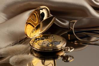 Thumbnail von A. Lange & Söhne Savonette Taschenuhr 14K (0,585) Gold Handaufzug Vintage Box