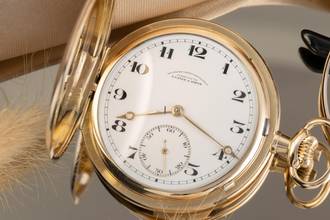 Thumbnail von A. Lange & Söhne Savonette Taschenuhr 14K (0,585) Gold Handaufzug Vintage Box