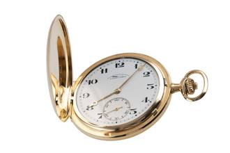 Thumbnail von A. Lange & Söhne Savonette Taschenuhr 14K (0,585) Gold Handaufzug Vintage Box