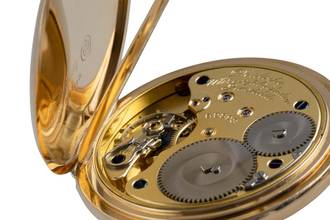 Thumbnail von A. Lange & Söhne Savonette Taschenuhr 14K (0,585) Gold Handaufzug Vintage Box