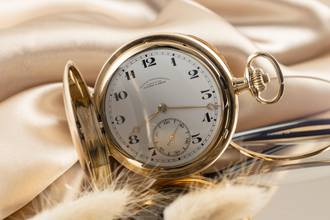 Thumbnail von A. Lange & Söhne Savonette Taschenuhr 14K (0,585) Gold Handaufzug Vintage Box