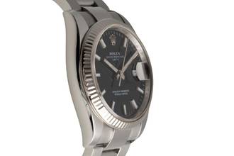 Thumbnail von Rolex Oyster Perpetual Date 34 Black Dial Stahl Weissgold Automatik Herrenuhr Ref 115234 Papiere