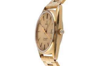 Thumbnail von Omega Seamaster Messing vergoldet Quarz Herrenuhr 196.186 396.0910 Vintage