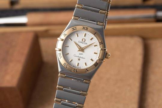  Omega Constellation Ladies Honeycomb Dial Stahl / Gold Quarz Damenuhr Ref. 1262.30.00 