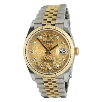  Rolex Datejust 36 Ref.126233 Full Set Gold/Diamond dial 