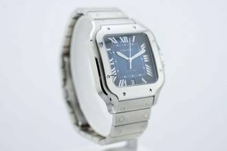 Thumbnail von Cartier Santos Large - Blue Dial - Additional Blue Leather Strap - Like New - WSSA0071 2025
