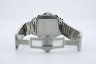 Thumbnail von Cartier Santos Large - Blue Dial - Additional Blue Leather Strap - Like New - WSSA0071 2025