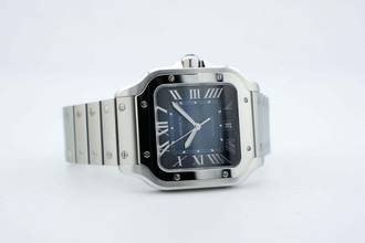 Thumbnail von Cartier Santos Large - Blue Dial - Additional Blue Leather Strap - Like New - WSSA0071 2025
