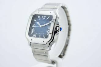 Thumbnail von Cartier Santos Large - Blue Dial - Additional Blue Leather Strap - Like New - WSSA0071 2025