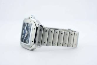 Thumbnail von Cartier Santos Large - Blue Dial - Additional Blue Leather Strap - Like New - WSSA0071 2025