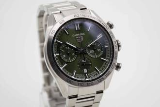 Thumbnail von TAG Heuer Carrera Calibre Heuer 02 Chronograph 44mm Green Dial Fullset aus 2024