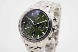 Thumbnail von TAG Heuer Carrera Calibre Heuer 02 Chronograph 44mm Green Dial Fullset aus 2024