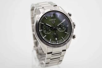 Thumbnail von TAG Heuer Carrera Calibre Heuer 02 Chronograph 44mm Green Dial Fullset aus 2024