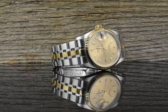 Thumbnail von Tudor Prince Date NOS / UNGETRAGEN 74033 Rare Gold Diamond Dial - B&P 2008