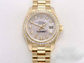 Thumbnail von Rolex Lady-Datejust 179138 2014 Gelbgold 750 Perlmutt Diamanten Automatik 18kt Yellow Gold President-band Oyster Chronometer