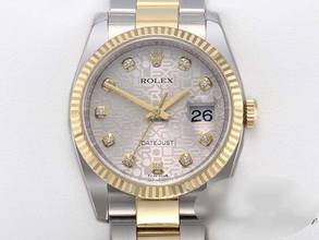 Rolex Datejust 36 36mm 116233 2014 stainless steel yellow gold 750 diamonds automatic stainless steel 18kt yellow gold oyster bracelet chronometer