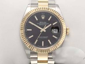 Rolex Datejust 41 126333 2017 stainless steel yellow gold 750 automatic stainless steel 18kt yellow gold chronometer Oyster band black dial