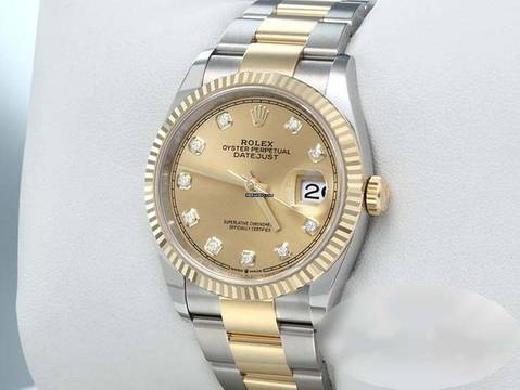  Rolex Datejust 36 126233 2022 Edelstahl Gelbgold 750 Diamanten Automatik Stahl Stainless Steel 18kt Yellow Gold Oyster-band Chronometer 
