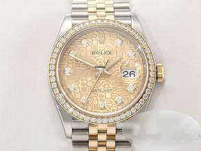 Rolex Datejust 36 126283RBR stainless steel and yellow gold 750 diamonds automatic stainless steel 18kt yellow gold Jubilee bracelet chronometer Oyster gold